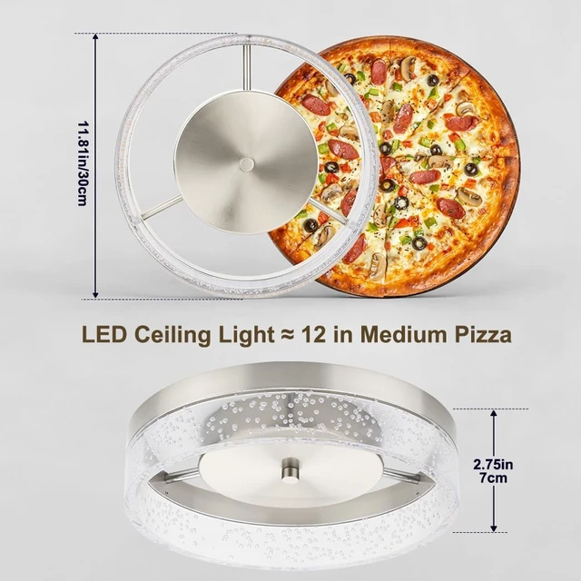 Alt view image 5 of 7 - 12'' Modern Ceiling Light Flush Mount, Clear Bubble Acrylic, 4000K