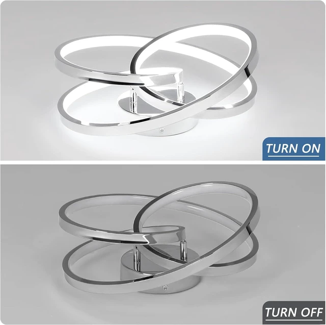 Alt view image 4 of 7 - LED Ceiling Light Fixtures,36W Flush Mount Modern LED Ceiling Light,Cool White 6000K Close to Ceiling Lights for Hallway Bedroom Dining Room Kitchen Bathroom (Chrome, 6000K)
