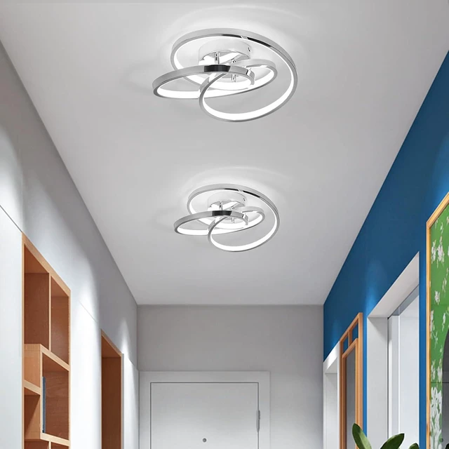 Alt view image 2 of 7 - LED Ceiling Light Fixtures,36W Flush Mount Modern LED Ceiling Light,Cool White 6000K Close to Ceiling Lights for Hallway Bedroom Dining Room Kitchen Bathroom (Chrome, 6000K)