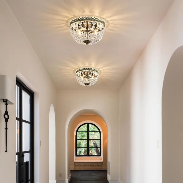 Alt view image 5 of 7 - Crystal Flush Mount Ceiling Light Fixture French Empire Chandelier