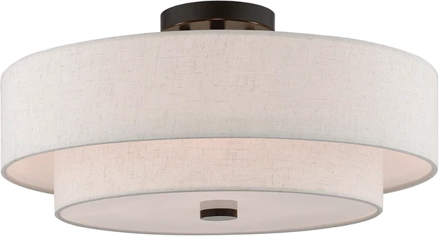 Main image of Livex Lighting 51085-92 4-Light Semi Flush Ceiling Light, English Bronze