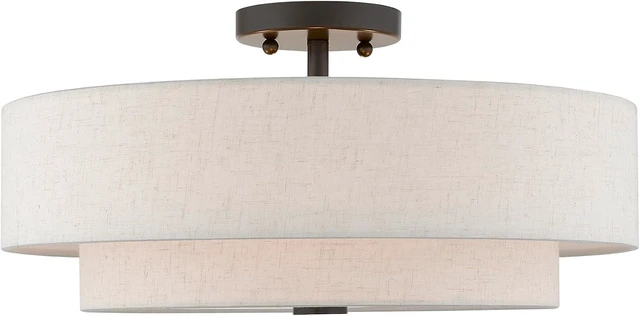 Alt view image 3 of 7 - Livex Lighting 51085-92 4-Light Semi Flush Ceiling Light, English Bronze