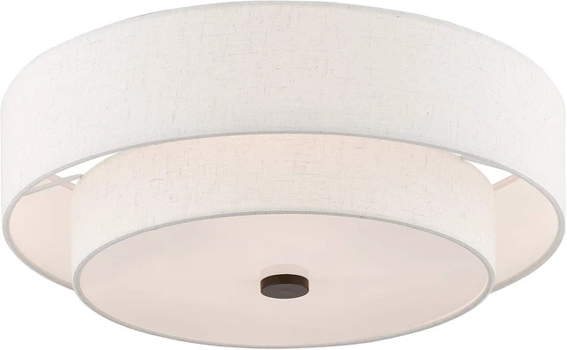 Alt view image 4 of 7 - Livex Lighting 51085-92 4-Light Semi Flush Ceiling Light, English Bronze