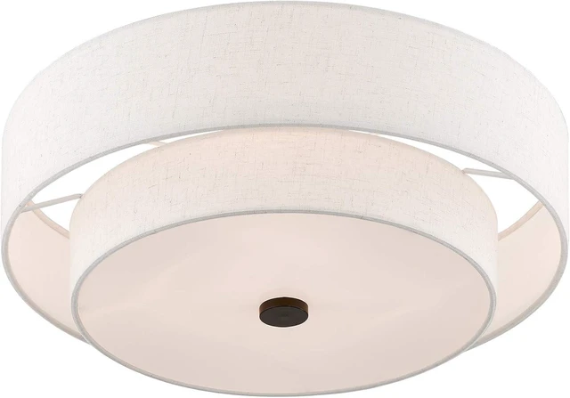 Alt view image 5 of 7 - Livex Lighting 51085-92 4-Light Semi Flush Ceiling Light, English Bronze