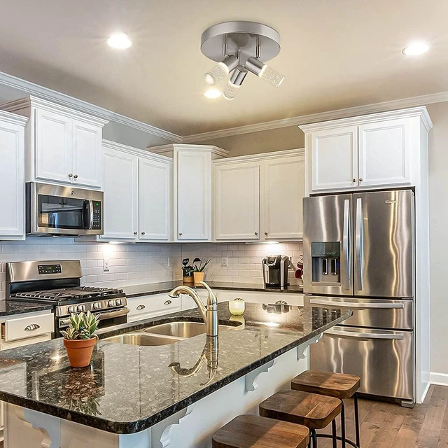 Alt view image 3 of 7 - kadision 3-Light Semi Flush Mount Ceiling Light, Adjustable Beam Angle