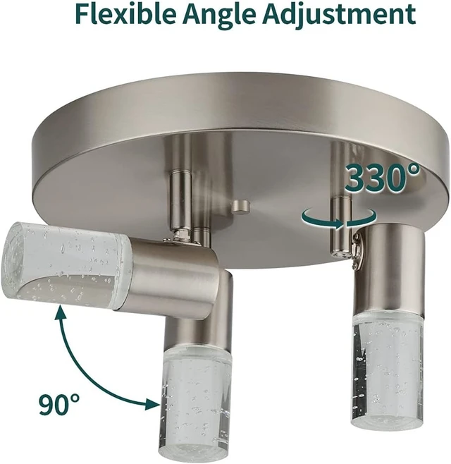Alt view image 4 of 7 - kadision 3-Light Semi Flush Mount Ceiling Light, Adjustable Beam Angle