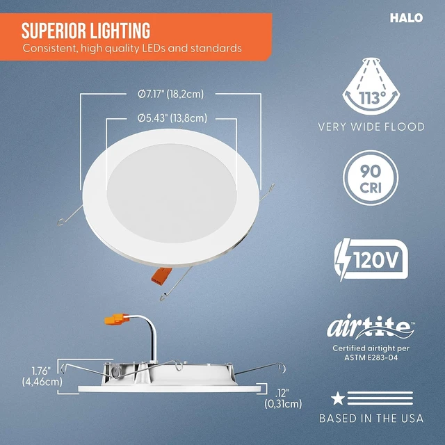 Alt view image 2 of 7 - HALO HLBT 6 inch LED Recessed Light Slim Trim Retrofit 5CCT 765lm 6PK