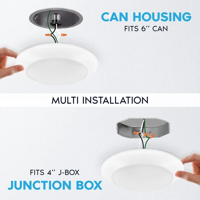 Alt view image 6 of 7 - LUXRITE 8 Inch LED Disk Lights, 27W, 2000LM, 5CCT Selectable 2700K - 5000K