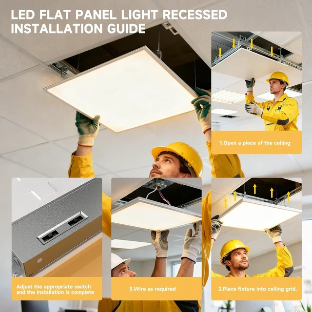 Alt view image 5 of 7 - 6 Pack 2x2 LED Flat Panel Lights with 5CCT Selectable, 4800LM, ETL