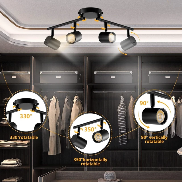 Alt view image 5 of 7 - VANoopee 5-Color 4 Light LED Track Lighting Fixtures Ceiling, Black
