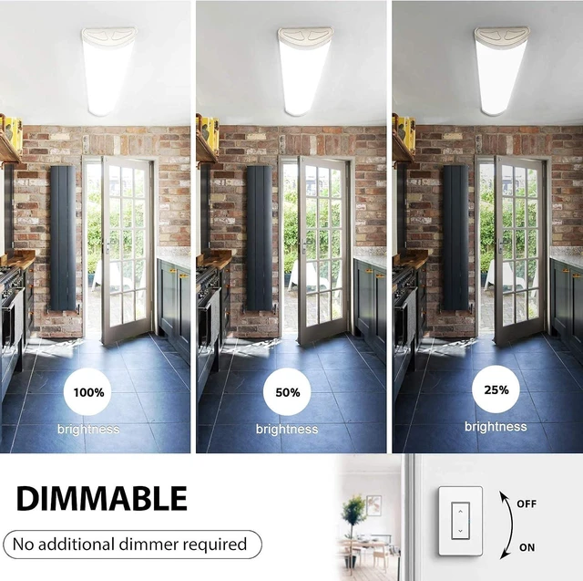 Alt view image 2 of 7 - 4FT Dimmable LED Kitchen Puff Ceiling Light 40W 4000K, 4 Pack