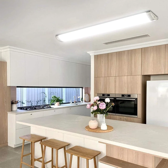 Alt view image 6 of 7 - 4FT Dimmable LED Kitchen Puff Ceiling Light 40W 4000K, 4 Pack