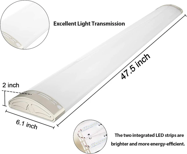 Alt view image 7 of 7 - 4FT Dimmable LED Kitchen Puff Ceiling Light 40W 4000K, 4 Pack