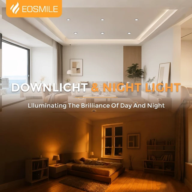 Alt view image 2 of 7 - 6 Pack 6 Inch Black Recessed Lighting with Night Light 6 Inch