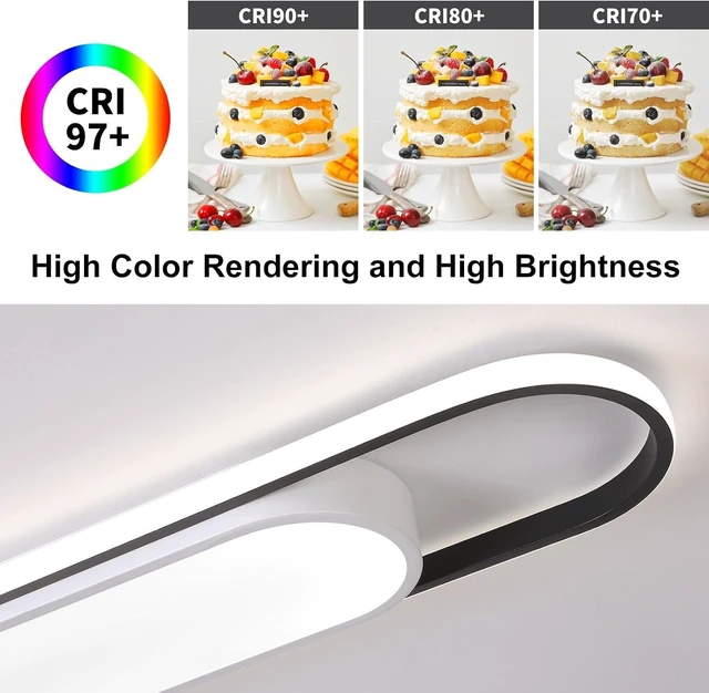 Alt view image 3 of 7 - 4Ft Modern Smart LED Linear Ceiling Lights Dimmable LED Ceiling Lamp with Remote Control,65W Metal/Acrylic Flush Mount Ceiling Lighting Fixtures for Kitchen Living Room Kitchen Dining Room (48")