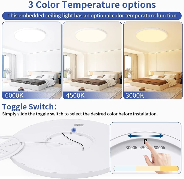 Alt view image 4 of 7 - 24 inch Flush Mount Led Ceiling Light, 48W Ultra Thin Dimmable