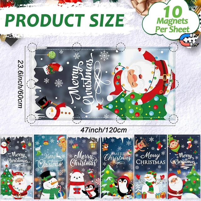 Alt view image 2 of 7 - 6 Pcs Fluorescent Light Covers with 60 Magnets Decorative Classroom Ceiling Lights 4 x 2 Feet Magnetic Light Cover Filter Easy Install for Office Hospital Home Ceiling Supplies (Christmas Santa Claus)