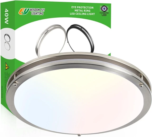 Main image of 1PK 16 Inch Dimmable LED Ceiling Light,Brushed Nickel,5CCT,40W 3600LM