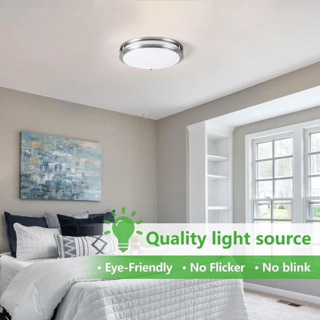 Alt view image 5 of 7 - 1PK 16 Inch Dimmable LED Ceiling Light,Brushed Nickel,5CCT,40W 3600LM