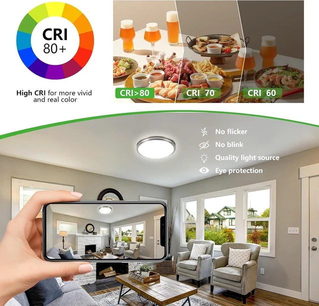 Alt view image 6 of 7 - 1PK 16 Inch Dimmable LED Ceiling Light,Brushed Nickel,5CCT,40W 3600LM