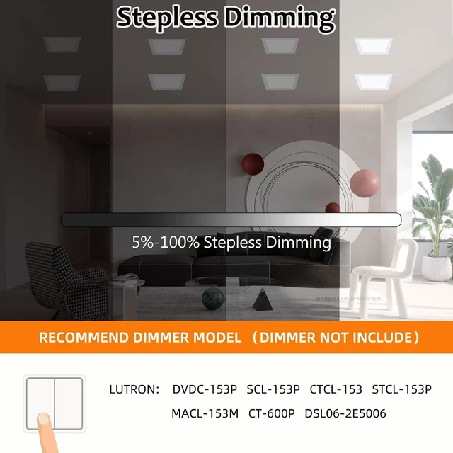 Alt view image 3 of 7 - LZHOME 4-Packs 11 inch Square Recessed Light: 3 Color Temperature Selectable & Dimmable Lamp, 2200 Lumens Ultra Thin Led Canless Downlight Lighting with Junction Box, 26W Eqv 230W
