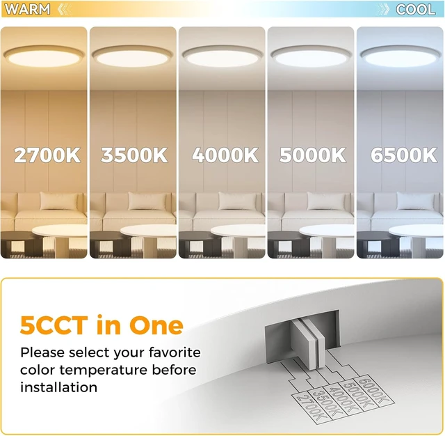 Alt view image 2 of 7 - 6Pack 12inch LED Ceiling Light Flush Mount 24W 3200LM