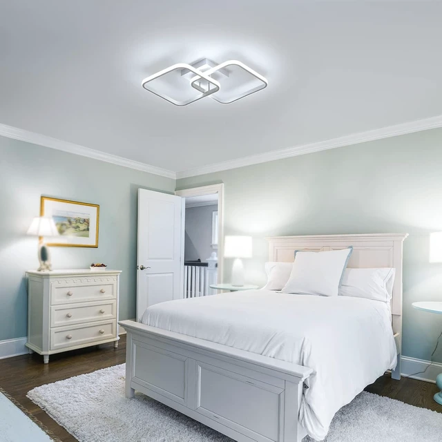 Alt view image 2 of 7 - DELIPOP 23 Inch Modern LED Ceiling Light, 42W 6500K Flush Mount Ceiling Light, Acrylic Ceiling Lamp for Hallway, Living Room, Dining Room, Kitchen, Bedroom