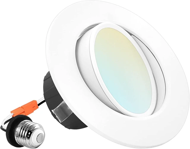 Main image of LUXRITE 4 Inch Gimbal LED Recessed Lighting Can Light, 8W=60W (1 Pack)