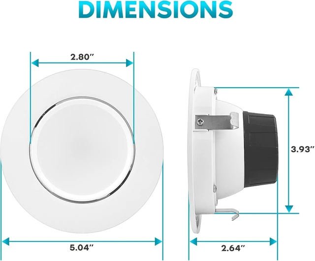 Alt view image 4 of 6 - LUXRITE 4 Inch Gimbal LED Recessed Lighting Can Light, 8W=60W (1 Pack)