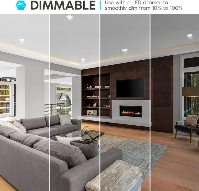 Alt view image 5 of 6 - LUXRITE 4 Inch Gimbal LED Recessed Lighting Can Light, 8W=60W (1 Pack)