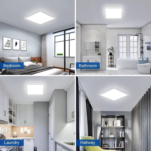 Alt view image 2 of 7 - 12 Inch Flush Mount Ceiling Light, 6500K White Light LED Ceiling Light, Slim Ceiling Light Fixture for Living Room, Bedroom, Kitchen