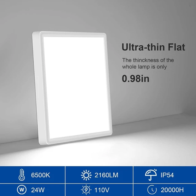 Alt view image 3 of 7 - 12 Inch Flush Mount Ceiling Light, 6500K White Light LED Ceiling Light, Slim Ceiling Light Fixture for Living Room, Bedroom, Kitchen