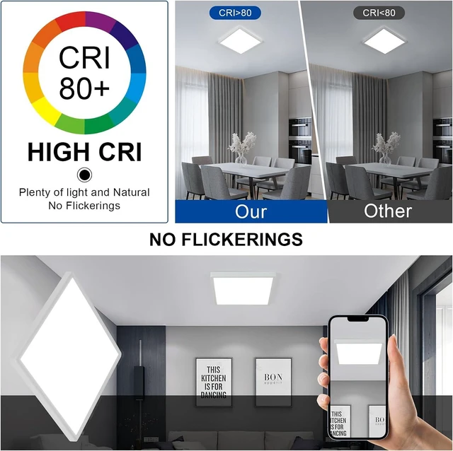 Alt view image 5 of 7 - 12 Inch Flush Mount Ceiling Light, 6500K White Light LED Ceiling Light, Slim Ceiling Light Fixture for Living Room, Bedroom, Kitchen