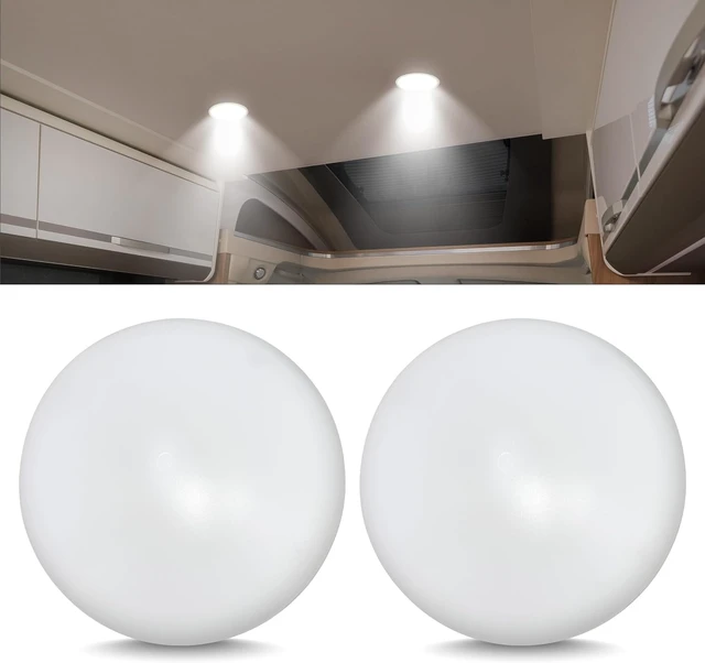 Main image of Command Electronics OEM 12V LED RV Low Profile Surface Mount Ceiling Light - Made in USA - Durable Design - Hardware & Connectors Included - 4.5 Inch Diameter for Compact Spaces | White (2 Pack)