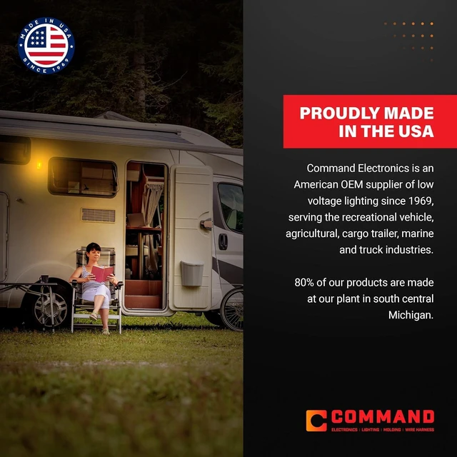 Alt view image 4 of 7 - Command Electronics OEM 12V LED RV Low Profile Surface Mount Ceiling Light - Made in USA - Durable Design - Hardware & Connectors Included - 4.5 Inch Diameter for Compact Spaces | White (2 Pack)