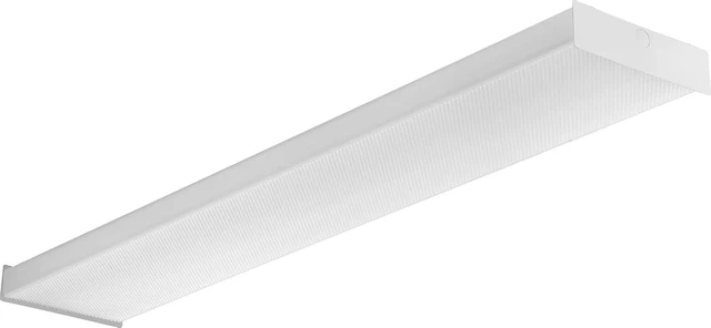 Main image of Lithonia Lighting 4 Foot LED Wraparound Ceiling Light, Low-Profile Square-Basket Ceiling Light Fixture, Dimmable, 4000K Cool White, MVOLT 120-277V, Damp Listed for Garage Lighting and Closets