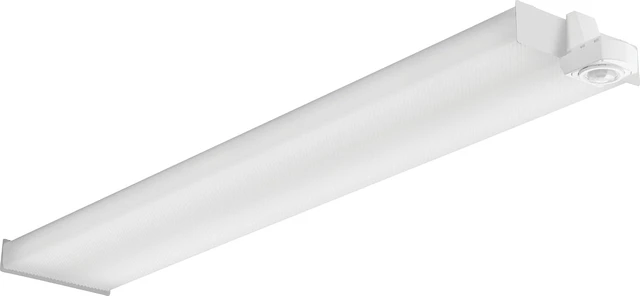 Alt view image 6 of 6 - Lithonia Lighting 4 Foot LED Wraparound Ceiling Light, Low-Profile Square-Basket Ceiling Light Fixture, Dimmable, 4000K Cool White, MVOLT 120-277V, Damp Listed for Garage Lighting and Closets