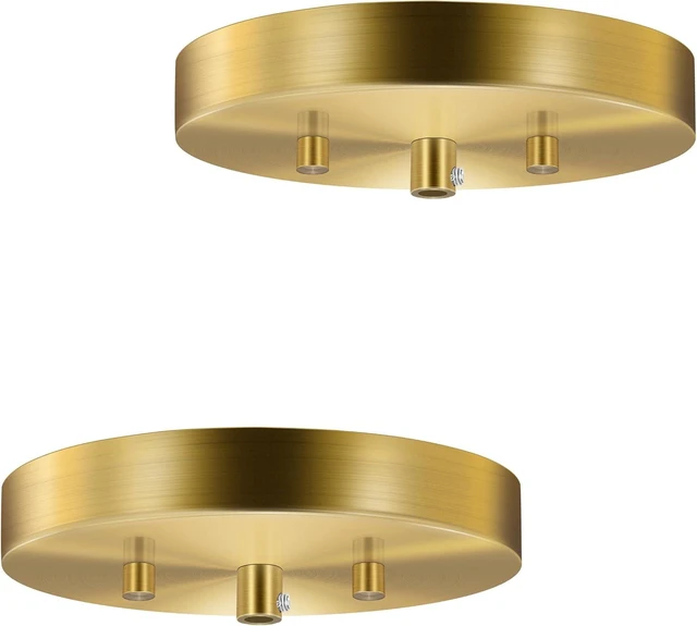 Main image of 2 Pack 6 Inches Light Canopy Kit with Heavy Duty Replacement Ceiling Cover Plate & Mounting Hardware for Lighting Fixtures Chandelier Pendant Lamp or DIY Project (Brass)