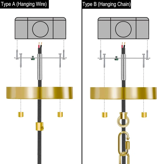 Alt view image 4 of 7 - 2 Pack 6 Inches Light Canopy Kit with Heavy Duty Replacement Ceiling Cover Plate & Mounting Hardware for Lighting Fixtures Chandelier Pendant Lamp or DIY Project (Brass)