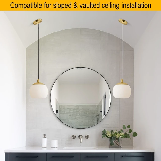 Alt view image 5 of 7 - 2 Pack 6 Inches Light Canopy Kit with Heavy Duty Replacement Ceiling Cover Plate & Mounting Hardware for Lighting Fixtures Chandelier Pendant Lamp or DIY Project (Brass)