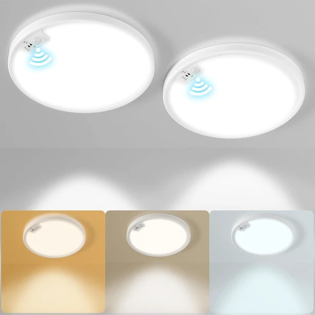 Main image of Eleganted Motion Sensor Ceiling Light Hard Wired8.7 Inch LED Flush Mount Ceiling Light Fixture,3000k/4000k/6000k Selectable 18W Ceiling Lights for Pantry Hallway Stairwell Porch 2 Pack