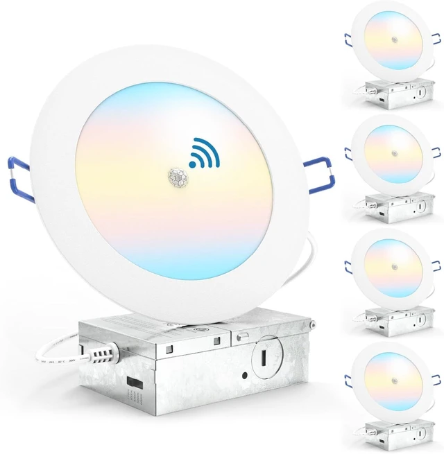 Main image of Sunco 4 Pack Recessed Lighting 6 Inch, with Motion Sensor, 5CCT, 14W, Slim