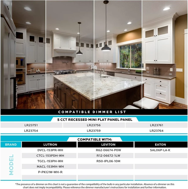 Alt view image 6 of 7 - LUXRITE 6" Ultra Thin LED Recessed Light with J-Box, Brushed Nickel, 4 Pack