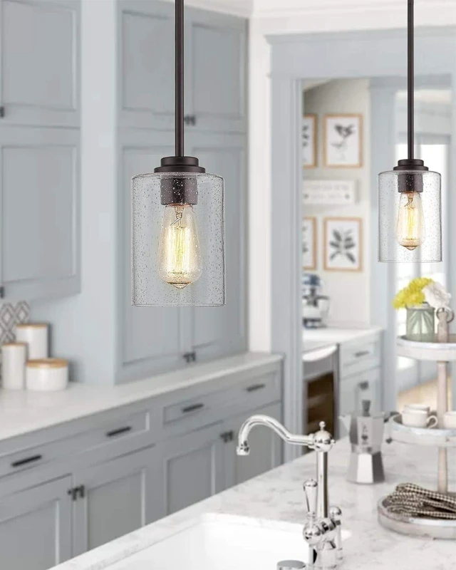 Alt view image 3 of 7 - Beionxii Pendant Lights Kitchen Island, Farmhouse Pendant Light, 2 Pack