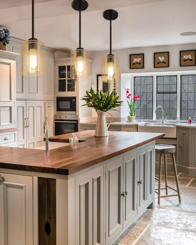 Alt view image 7 of 7 - Beionxii Pendant Lights Kitchen Island, Farmhouse Pendant Light, 2 Pack