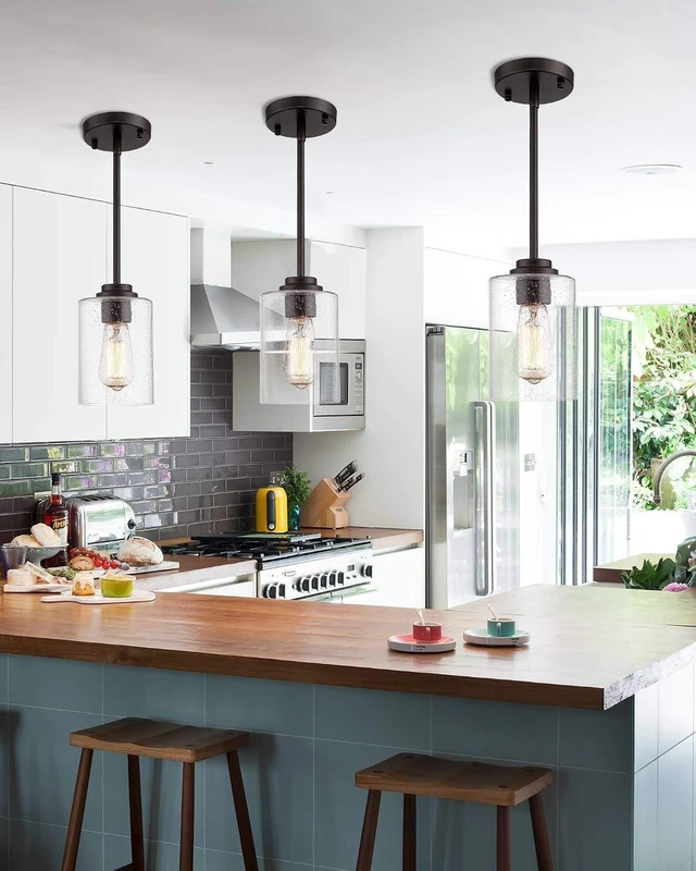 Alt view image 4 of 7 - Beionxii Pendant Lights Kitchen Island, Farmhouse Pendant Light, 2 Pack