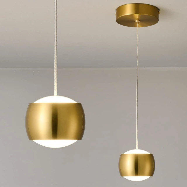 Main image of Modern LED Dimmable Pendant Light fixtures,Mini Island Pendant Lighting for Kitchen Island Dinning Room,Bedroom,Bar, Kitchen Island Ceiling Hanging Light Fixtures(gold-1-Pack)
