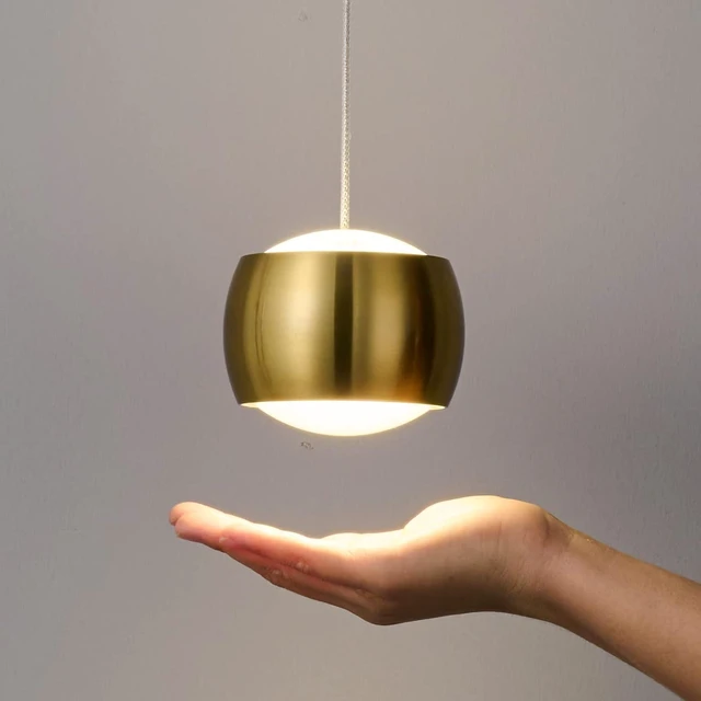 Alt view image 2 of 7 - Modern LED Dimmable Pendant Light fixtures,Mini Island Pendant Lighting for Kitchen Island Dinning Room,Bedroom,Bar, Kitchen Island Ceiling Hanging Light Fixtures(gold-1-Pack)