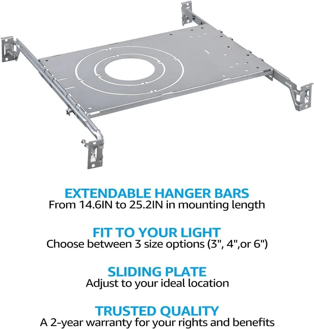 Alt view image 2 of 7 - TORCHSTAR 6-Pack New Construction Mounting Plate, 3/4/6 Inch