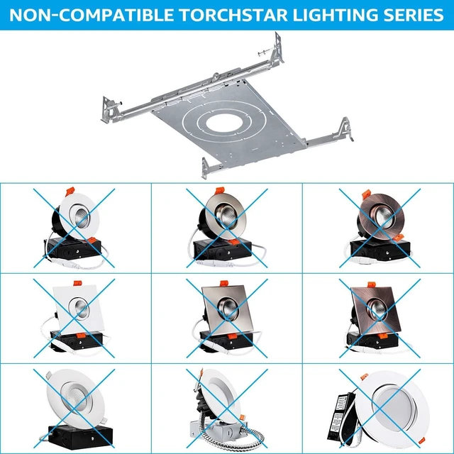 Alt view image 6 of 7 - TORCHSTAR 6-Pack New Construction Mounting Plate, 3/4/6 Inch